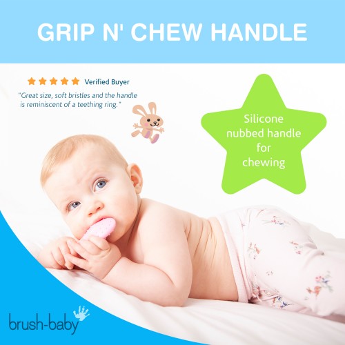 Brush-Baby Baby Non-Fluoride Strawberry Toothpaste (0-2 Years old) + FlossBrush 0-3 years